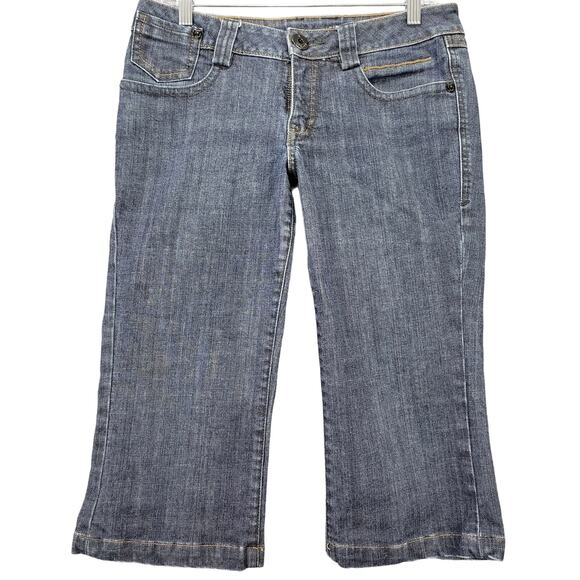 Pine IV Denim - Pine IV Straight Leg Capri Womens 30 Blue Classic Stretch Dark Wash Denim Casual
